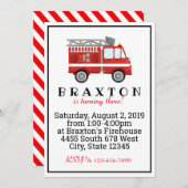 Fireman Birthday Einladung (Vorne/Hinten)