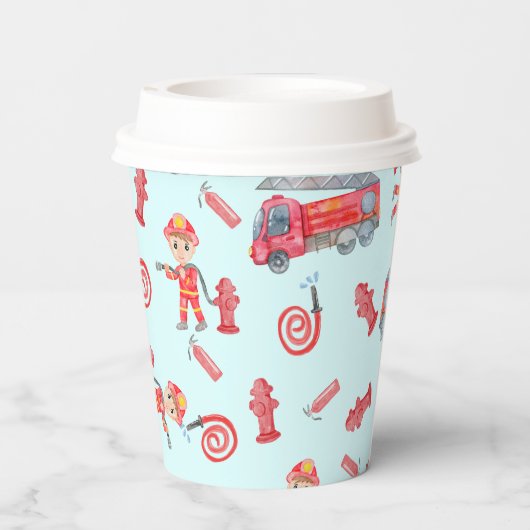 Fireman Birthday Party Pappbecher (Rückseite)