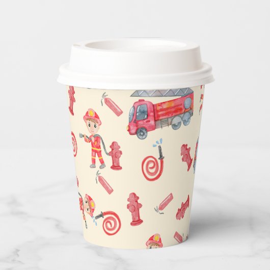 Fireman Birthday Party Pappbecher (Rückseite)