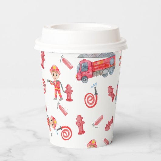 Fireman Birthday Party Pappbecher (Rückseite)