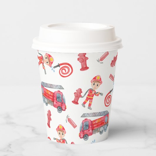 Fireman Birthday Party Pappbecher (Vorderseite)