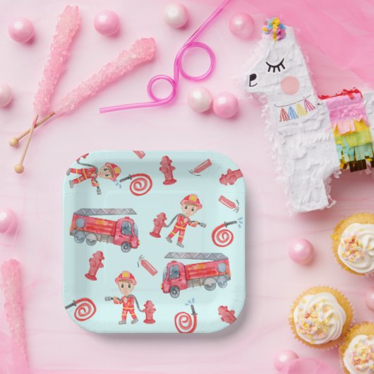 Fireman Birthday Party Pappteller (Party)