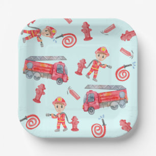 Fireman Birthday Party Pappteller
