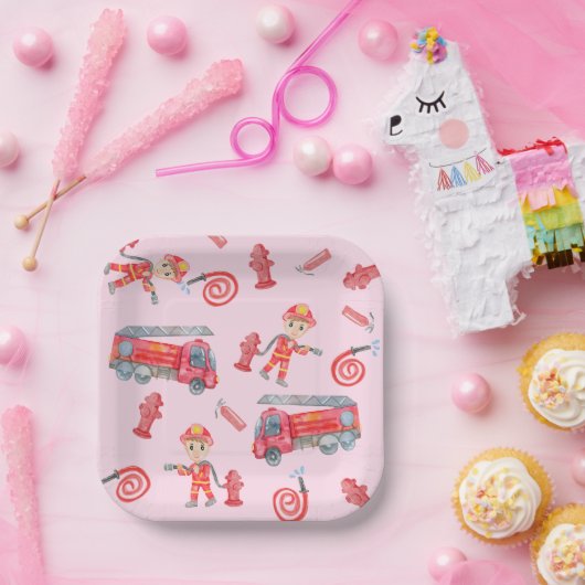 Fireman Birthday Party Pappteller (Party)