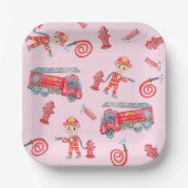 Fireman Birthday Party Pappteller (Vorderseite)