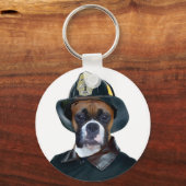 Fireman Boxer Hund Schlüsselanhänger (Vorderseite)