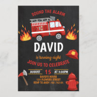 Fireman Boy Chalkboard Feuerzeug Geburtstag
