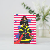 FIREMAN-DACKEL POSTKARTE (Stehend Vorderseite)