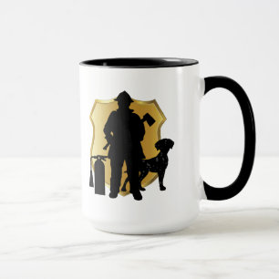 Fireman Dalmatiner Silhouette Kaffee Tasse