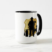Fireman Dalmatiner Silhouette Kaffee Tasse (VorderseiteRechts)