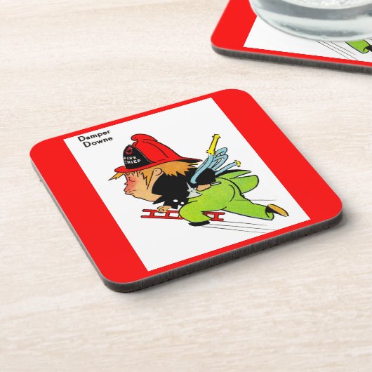 fireman Damper Downe Getränkeuntersetzer (Linke Seite)