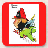fireman Damper Downe Getränkeuntersetzer (Vorderseite)