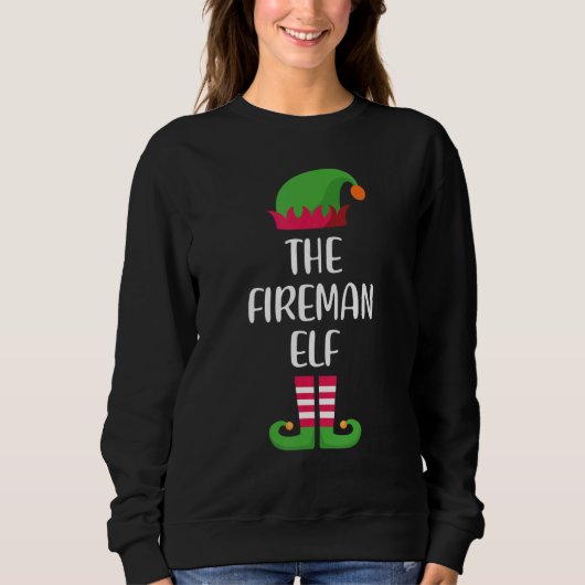 Fireman Elf Family Matching Group Christmas Pajama Sweatshirt (Vorderseite)