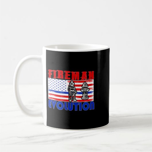 Fireman Evolution Fireman Gift Proud Firefighter Q Kaffeetasse (Links)