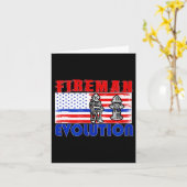 Fireman Evolution Fireman Gift Proud Firefighter Q Karte (Gelbe Blume)