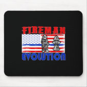 Fireman Evolution Fireman Gift Proud Firefighter Q Mousepad (Vorne)