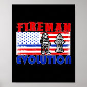 Fireman Evolution Fireman Gift Proud Firefighter Q Poster (Vorne)