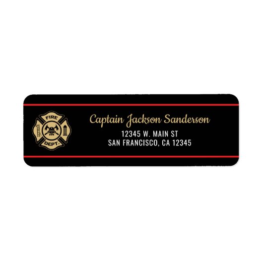 Fireman Fire Department Firefighter Address (Vorne)