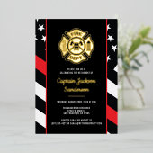 Fireman Fire Department Firefighter Retirement Folieneinladung (Stehend vorne)