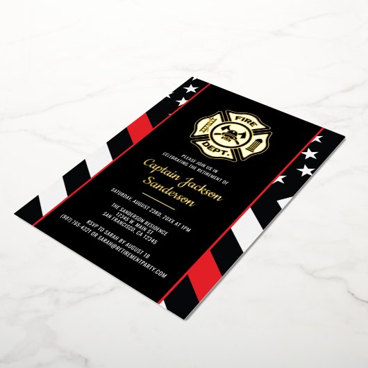 Fireman Fire Department Firefighter Retirement Folieneinladung (Gedreht)