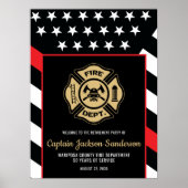 Fireman Fire Department Firefighter Retirement Poster (Vorne)