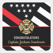 Fireman Fire Department Firefighter Retirement Quadratischer Aufkleber (Vorderseite)