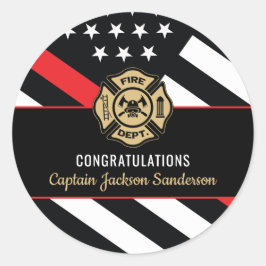 Fireman Fire Department Firefighter Retirement Runder Aufkleber