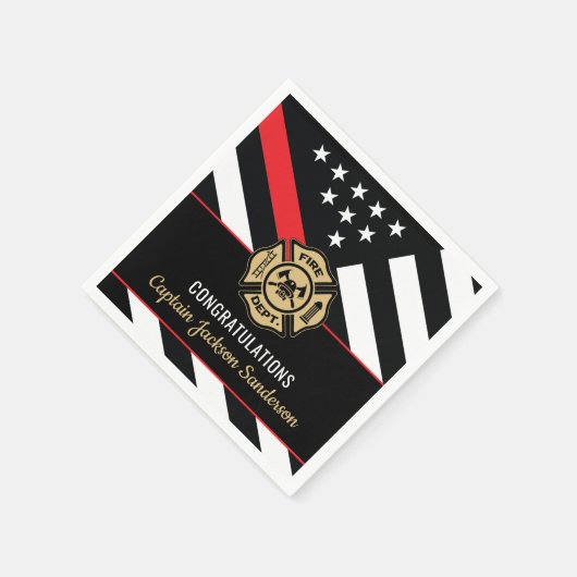 Fireman Fire Department Firefighter Retirement Serviette (Ecke)