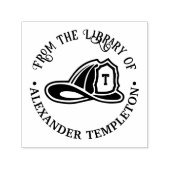 Fireman Fire Fighter Hat Helmet Library Book Name Permastempel (Design)