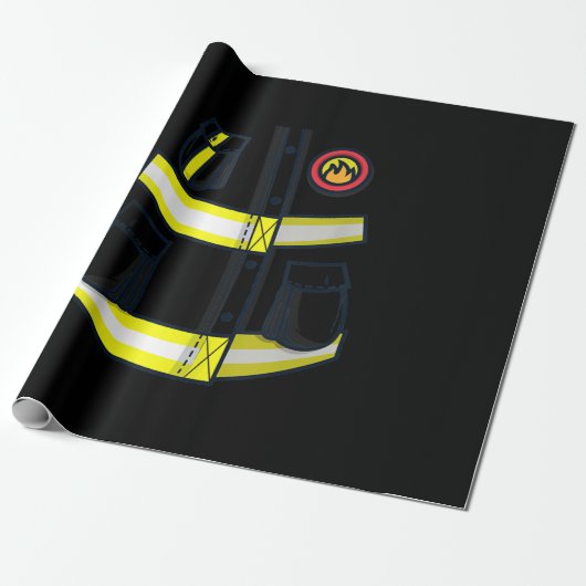 Fireman Firefighter Costume Halloween Geschenkpapier (Ungerollt)