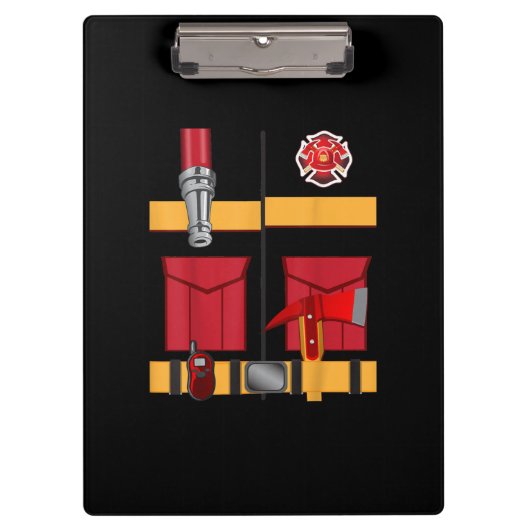 Fireman Firefighter Costume Halloween Klemmbrett (Vorderseite)