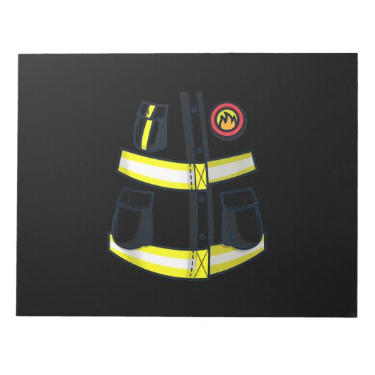 Fireman Firefighter Costume Halloween Notizblock (Vorderseite)