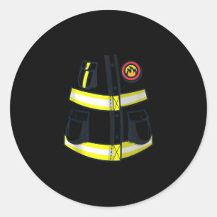 Fireman Firefighter Costume Halloween Runder Aufkleber