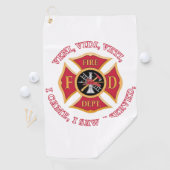 FIREMAN FIREFIGHTER GOLF TOWEL GOLFHANDTUCH (Insitu)