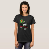 Fireman Firefighter Kleeblatt Thin Red Line St Pat T-Shirt (Vorne ganz)