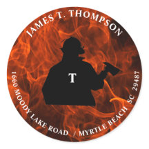 Fireman Flame Background Rücksendeadresse