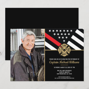 Fireman Foto Red Line Flag Feuerwehrleute Ruhestan Einladung