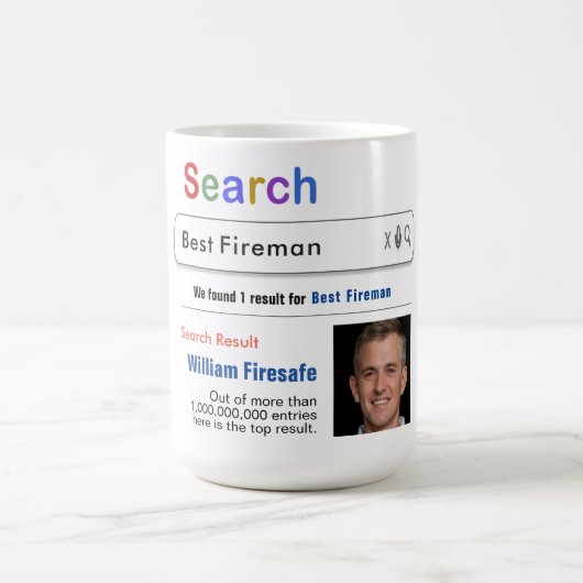 Fireman Funny Custom Best Search Geschenk Tasse (Mittel)