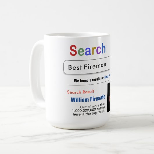 Fireman Funny Custom Best Search Geschenk Tasse (Vorderseite Links)