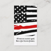 Fireman Gebet Feuerwehrmann Thin Red Line Visitenkarte (Rückseite)
