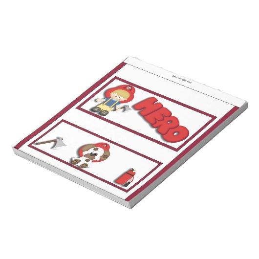Fireman Hero Kids Candy Bar Wrapper Gastgeschenk Notizblock (Rotiert)