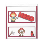 Fireman Hero Kids Candy Bar Wrapper Gastgeschenk Notizblock (Vorderseite)
