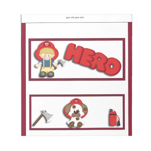 Fireman Hero Kids Candy Bar Wrapper Gastgeschenk Notizblock (Vorderseite)