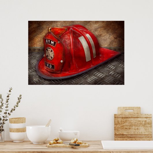 Fireman - Hut - Ein Kindheitstraum Poster (Küche)