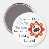 Fireman ist Save the Date! Magnet (Vorderseite/Rückseite)