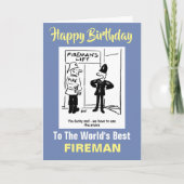 Fireman Joke - Happy Birthday Karte (Vorderseite)
