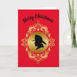 Fireman Medallion Profil Weihnachtskarte Karte