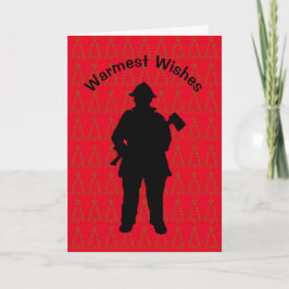 Fireman mit AX-Silhouette Weihnachtskarte Karte