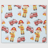 Fireman Muster Spaß Party Packpapier (Flach)