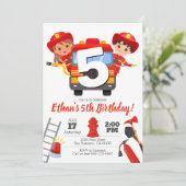 Fireman-Party Einladung (Stehend Vorderseite)